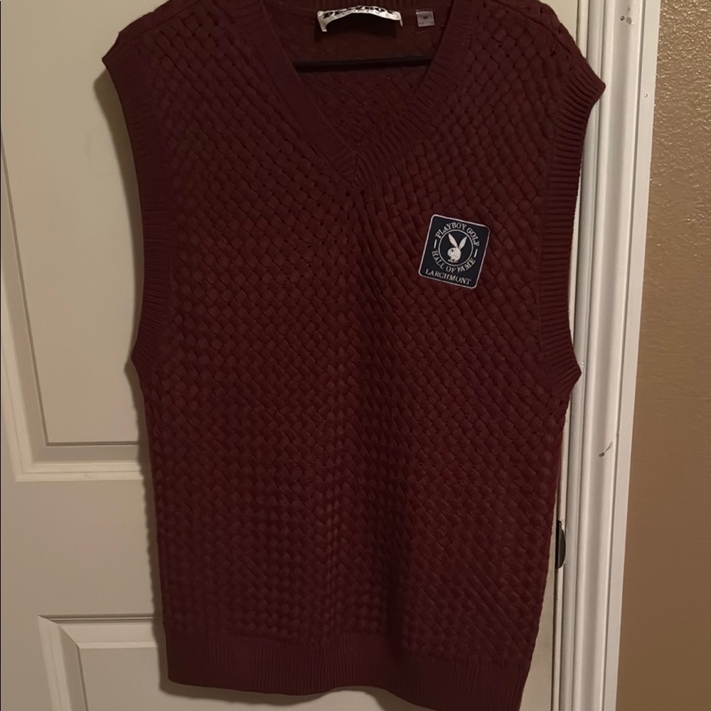 PLAYBOY Brown V-Neck Sweater Classic Knit